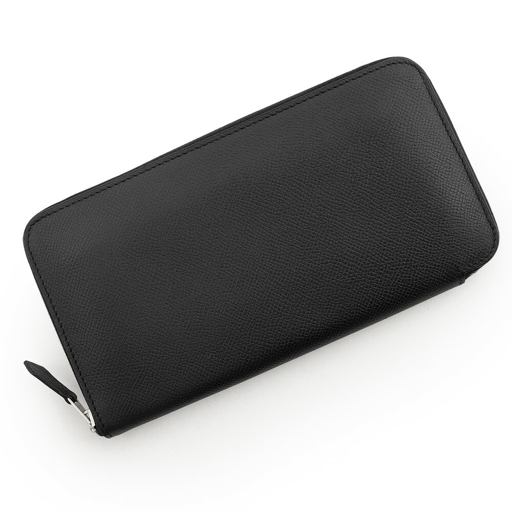 Hermes Azap Long Wallet Vaux Epson All Leather Black Silver